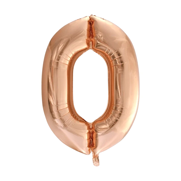 Folieballon 0 jaar Rosé Goud 86cm