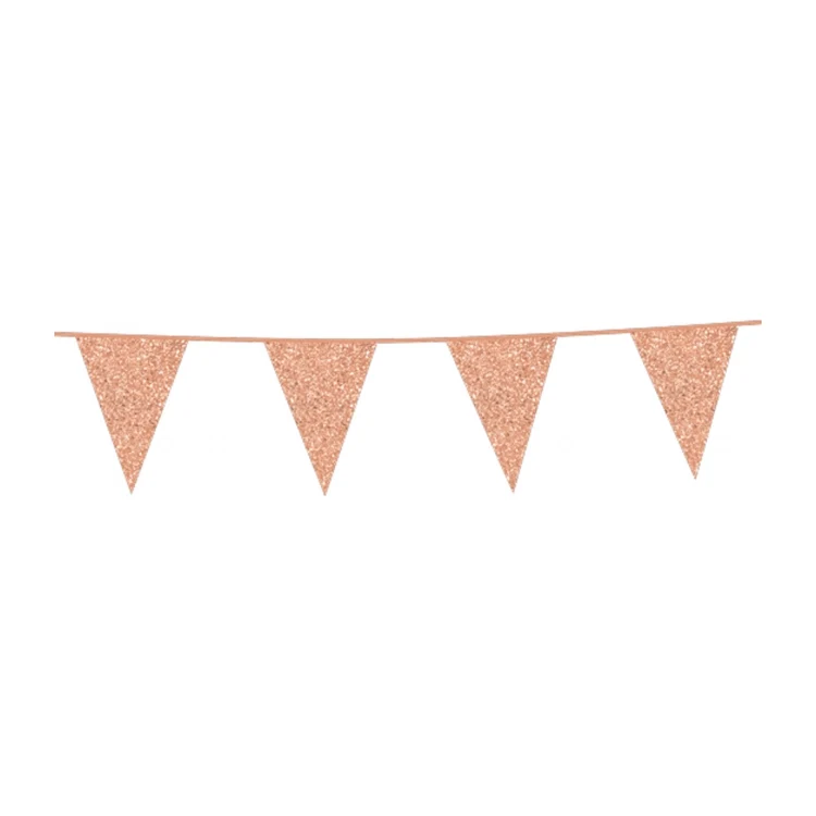 6 meter rosé gouden glitter vlaggenlijn