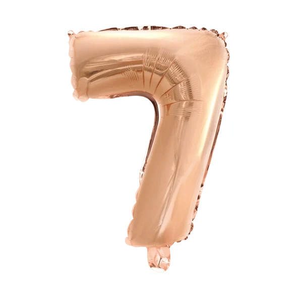 Folieballon 7 jaar Rosé Goud 41cm