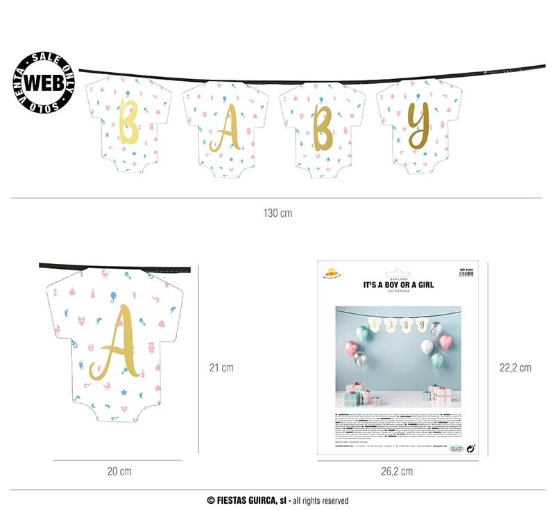 Letterslinger 'Baby Rompertjes (130cm)