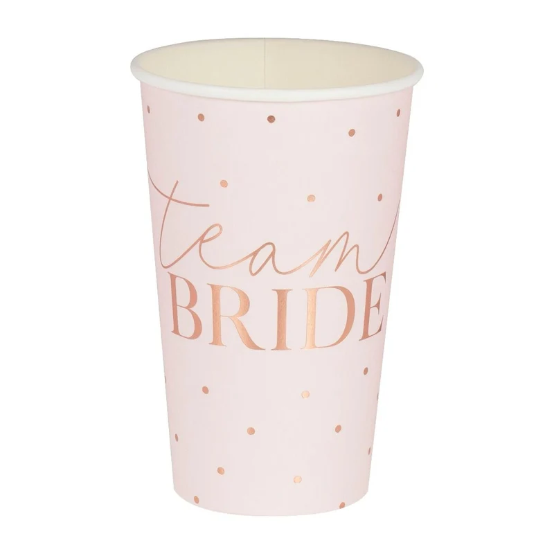 Team Bride Blush Partybekers Rosegoud (8st)