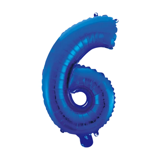 Folieballon 6 jaar blauw 41cm