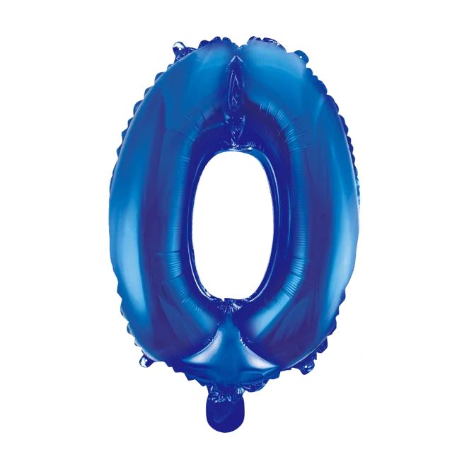Folieballon cijfer 0 blauw 86cm