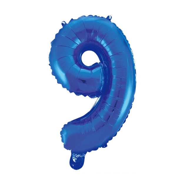 Folieballon 9 jaar blauw 86cm