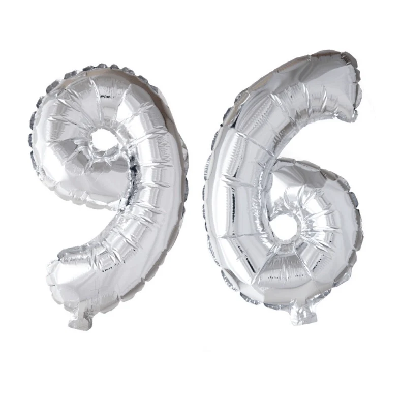 Folieballon 96 jaar zilver 86cm