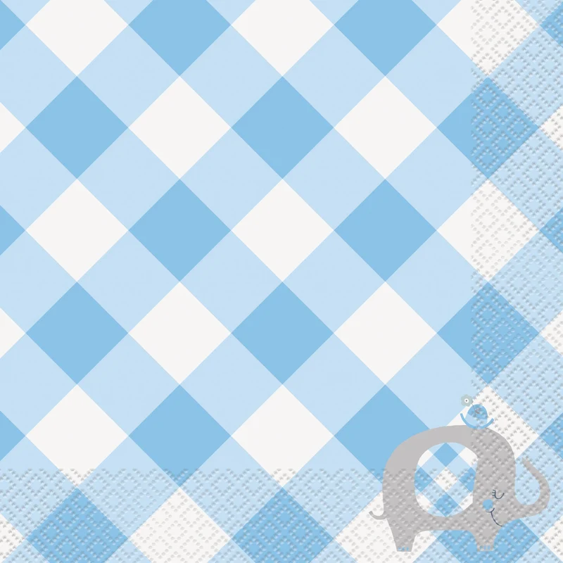 Servetten Olifant Blauw Geboorte Jongen (16st)