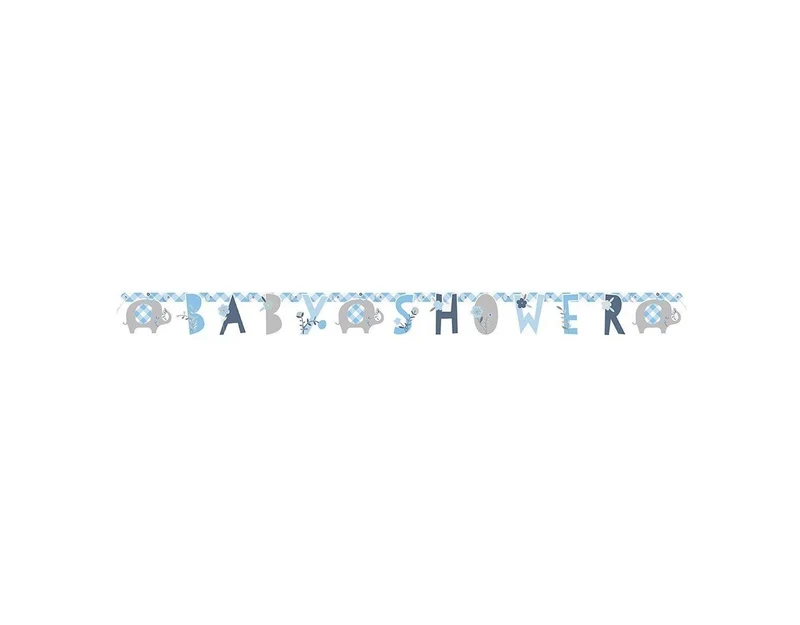 Letterslinger Babyshower Olifant Blauw (160cm)