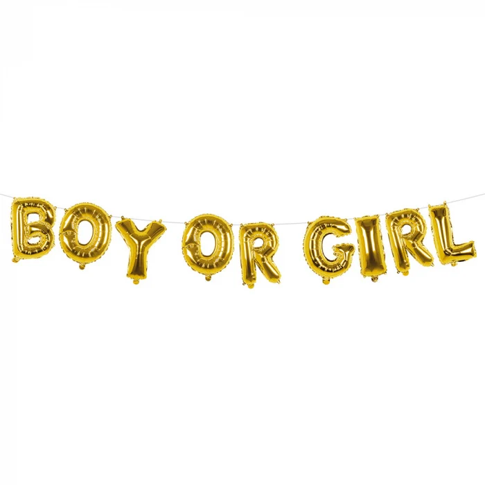 Folieballonslinger Gender Reveal 'Boy Or Girl' (4m)