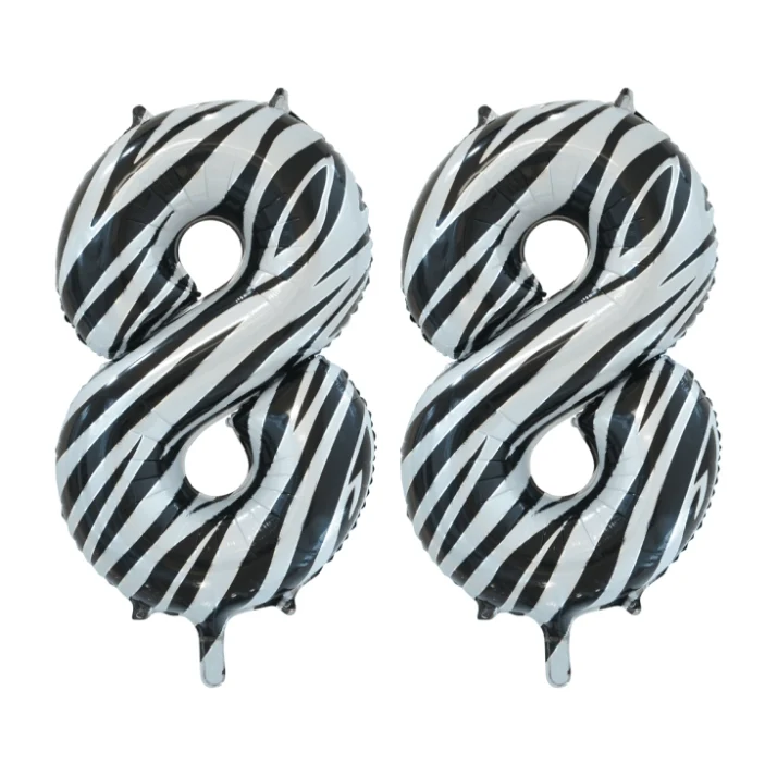 Folieballon 88 jaar zebra 86cm