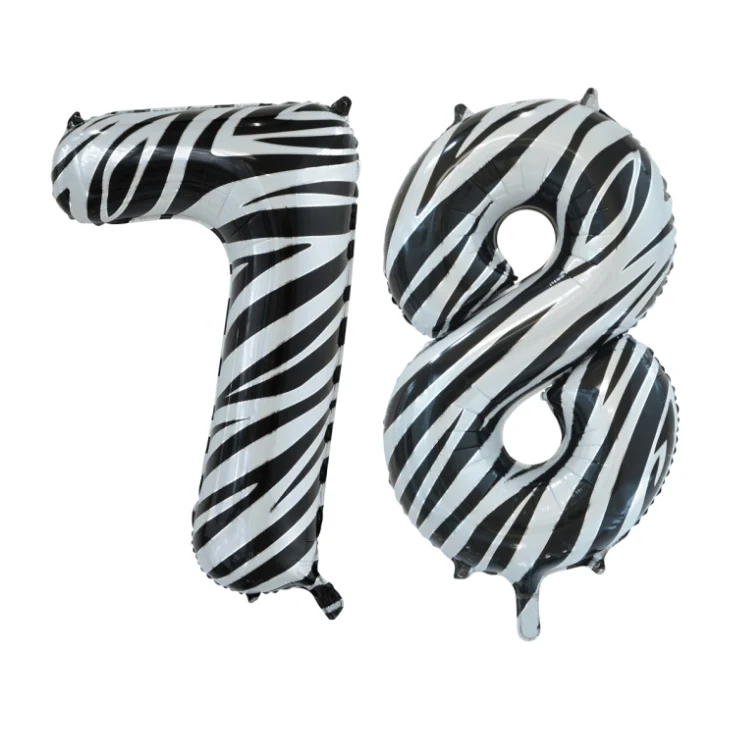 Folieballon 78 jaar zebra 86cm