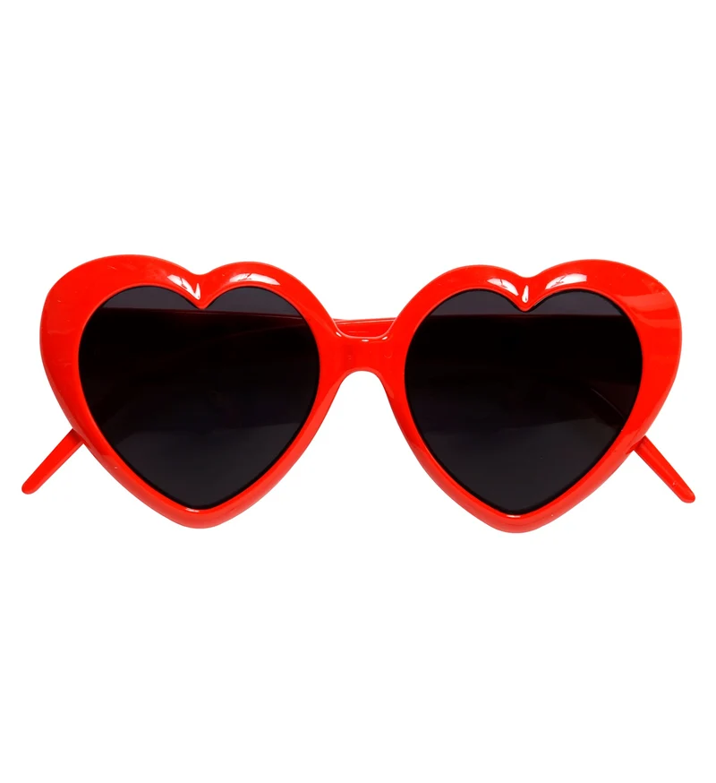 Cupido bril hartjes rood zwart