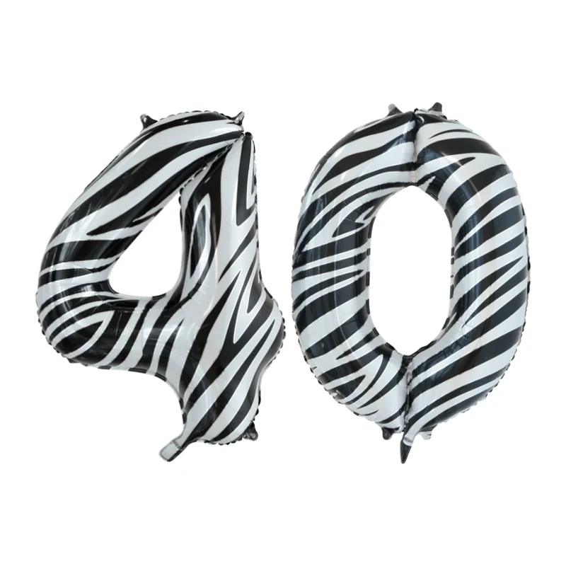 Folieballon 40 jaar zebra 86cm