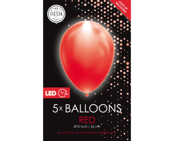 Led Ballonnen Rood (5st)