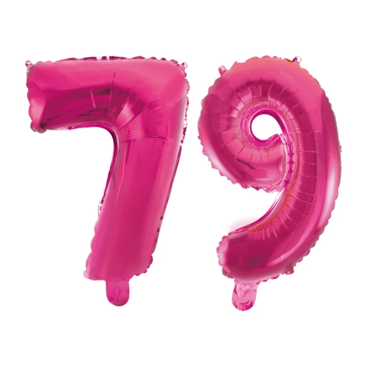 Folieballon 79 jaar roze 41cm