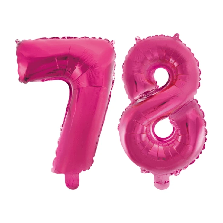 Folieballon 78 jaar roze 86cm