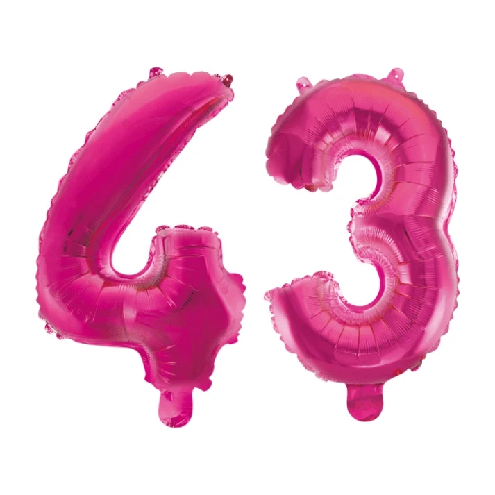 Folieballon 43 jaar roze 86cm