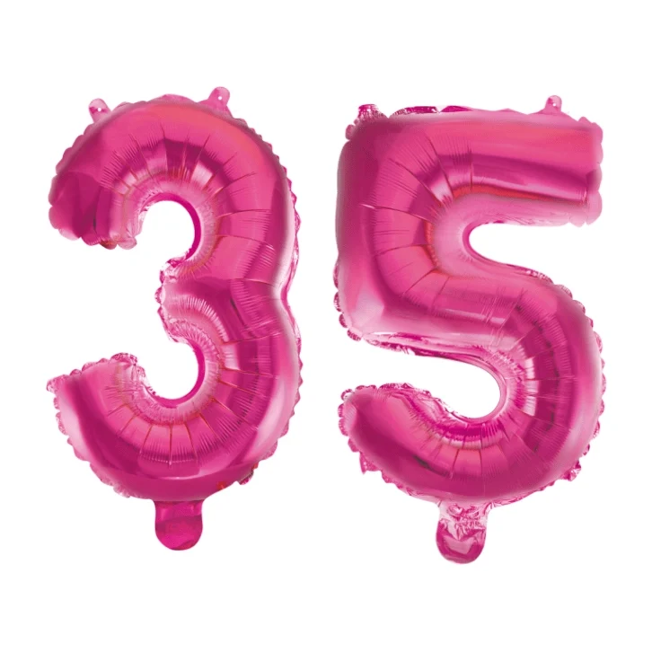 Folieballon 35 jaar roze 41cm