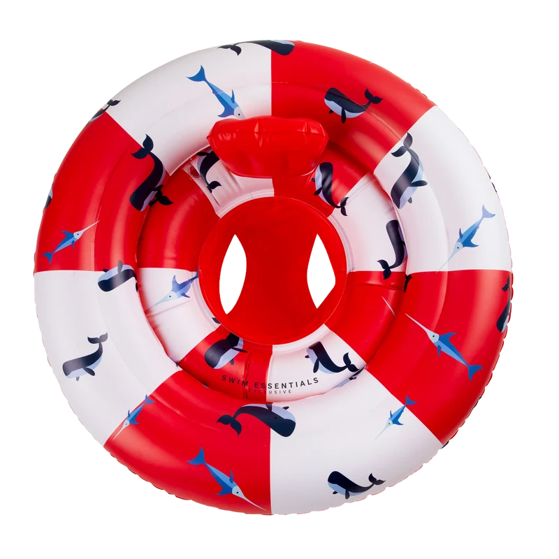 Baby Float Walvis Rood/Wit