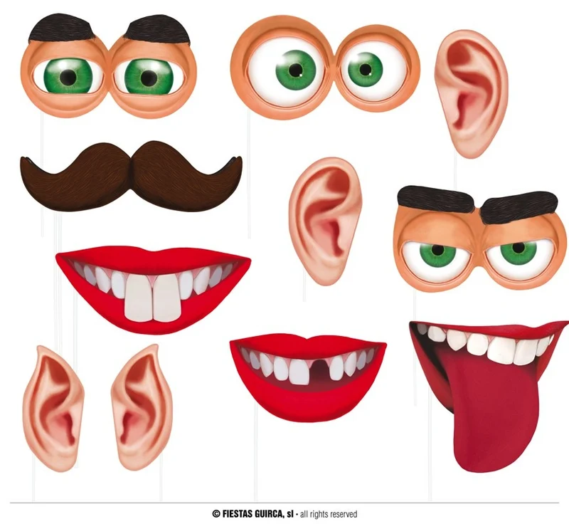 Funny Photo Booth Set Giant (12st)
