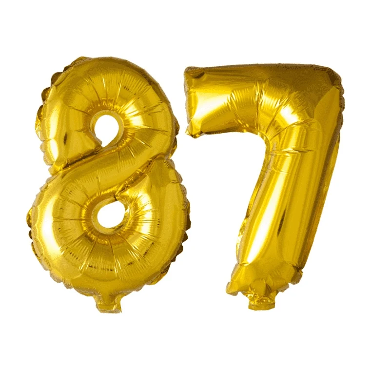 Folieballon 87 jaar Goud 41cm