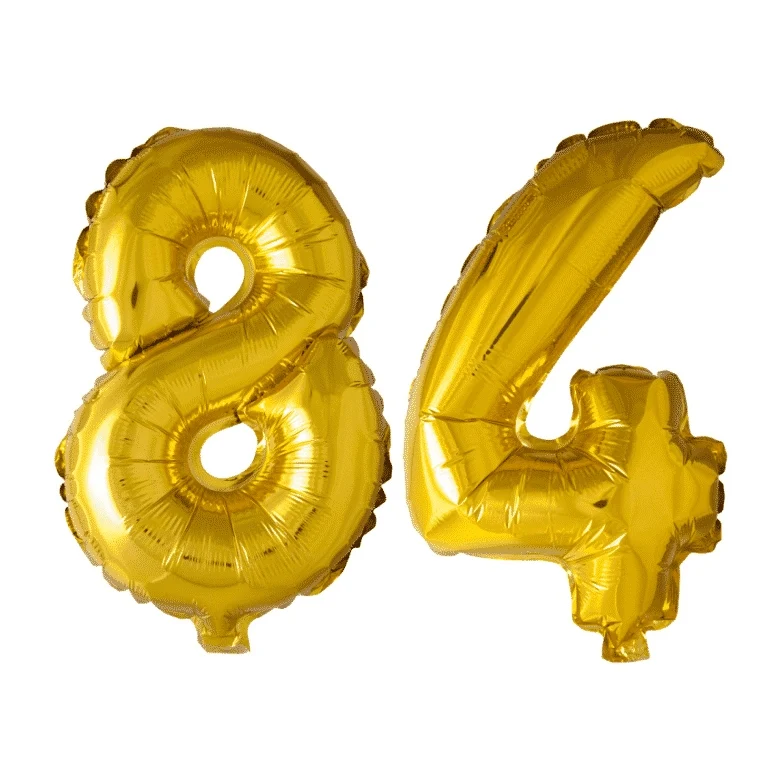Folieballon 84 jaar Goud 41cm