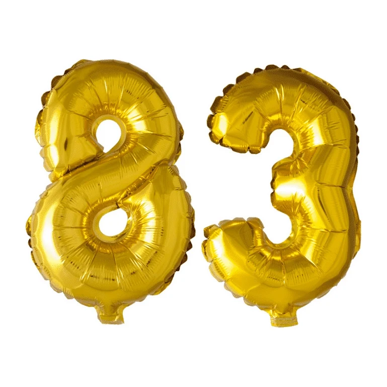 Folieballon 83 jaar Goud 41cm