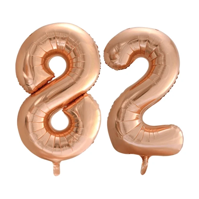 Folieballon 82 jaar Rosé Goud 86cm
