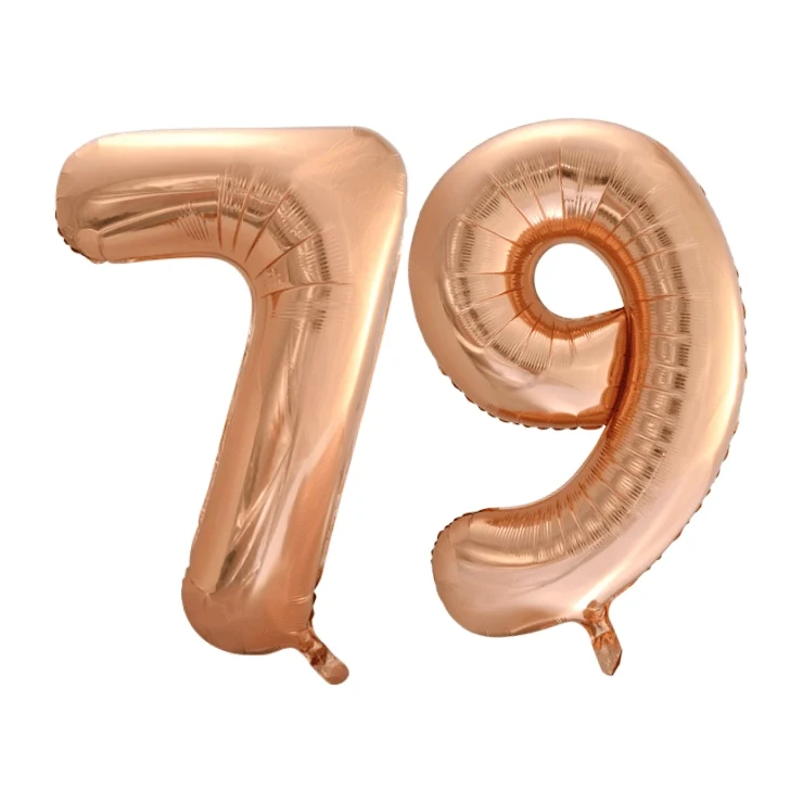 Folieballon 79 jaar Rosé Goud 86cm