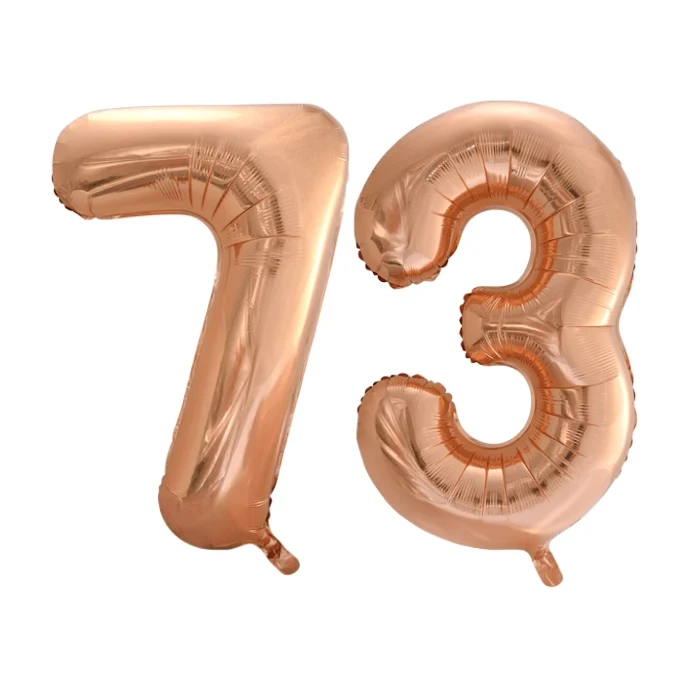 Folieballon 73 jaar Rosé Goud 86cm