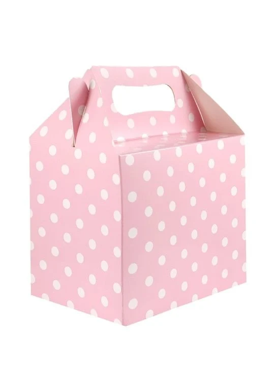 Geschenkdoosje Babyshower Babyroze met Stippen