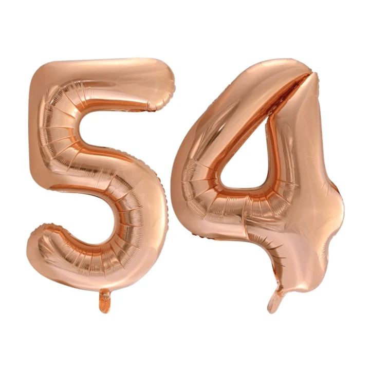 Folieballon 54 jaar Rosé Goud 86cm