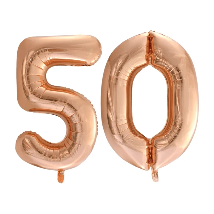 Folieballon 50 jaar Rosé Goud 86cm