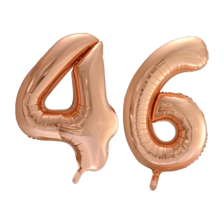 Folieballon 46 jaar Rosé Goud 86cm