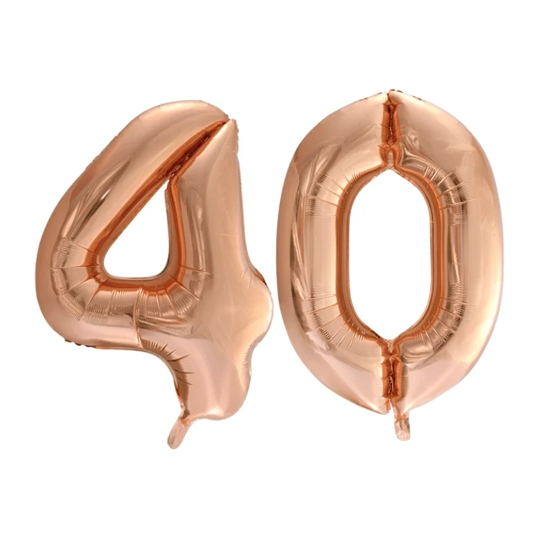 Folieballon 40 jaar Rosé Goud 86cm