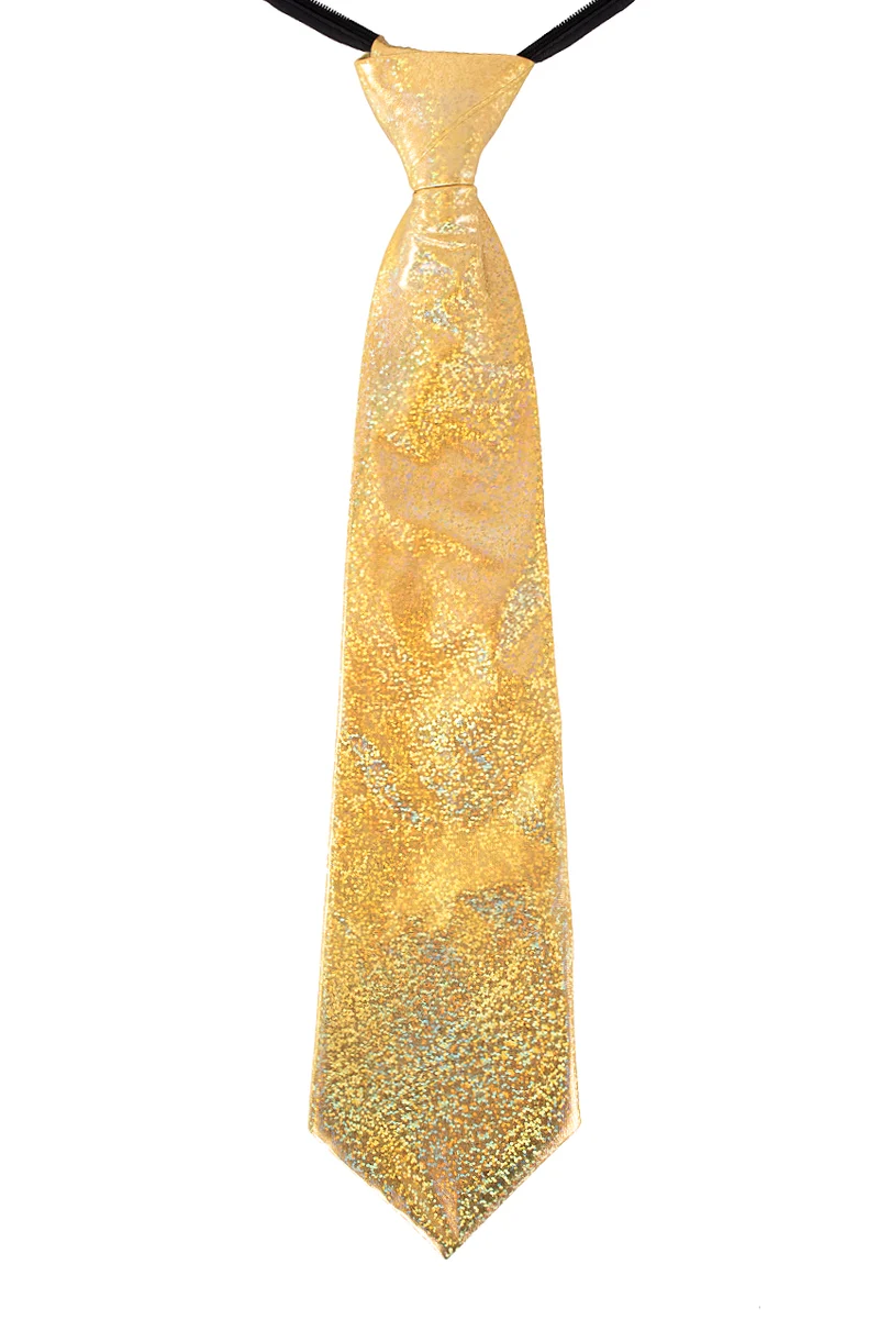 Stropdas glitter goud hologram