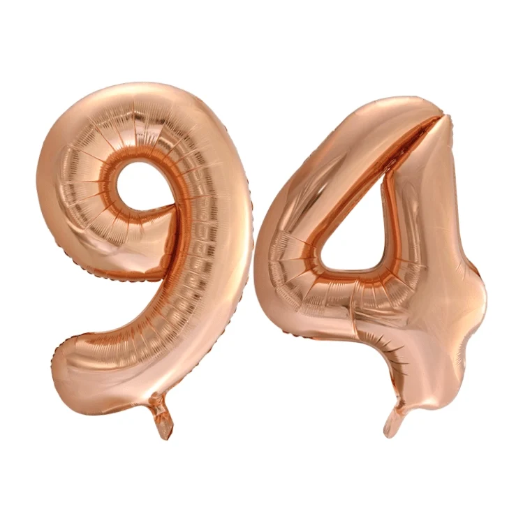 Folieballon 94 jaar Rosé Goud 86cm