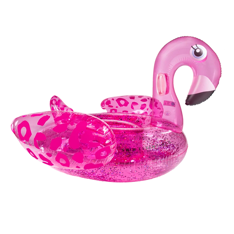 Opblaasbare Flamingo XL Glitter Roze (150cm)