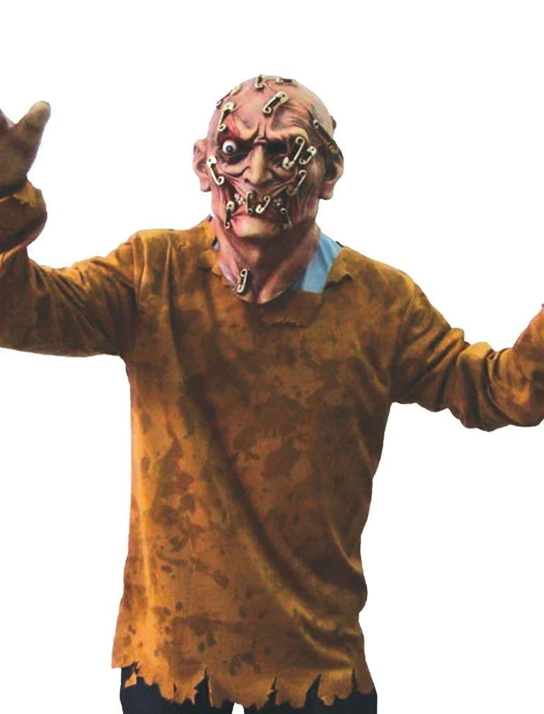 Zombie kostuum sluitspelden door hoofd