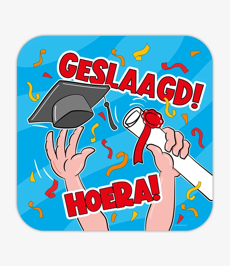 Huldeschild Geslaagd Cartoon