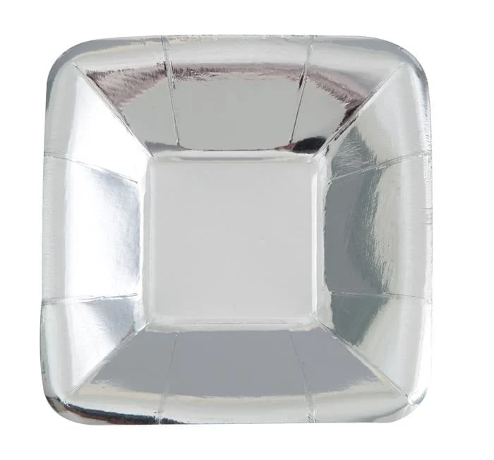 Bordjes Zilver Vierkant Klein 13 cm - 8 Stuks