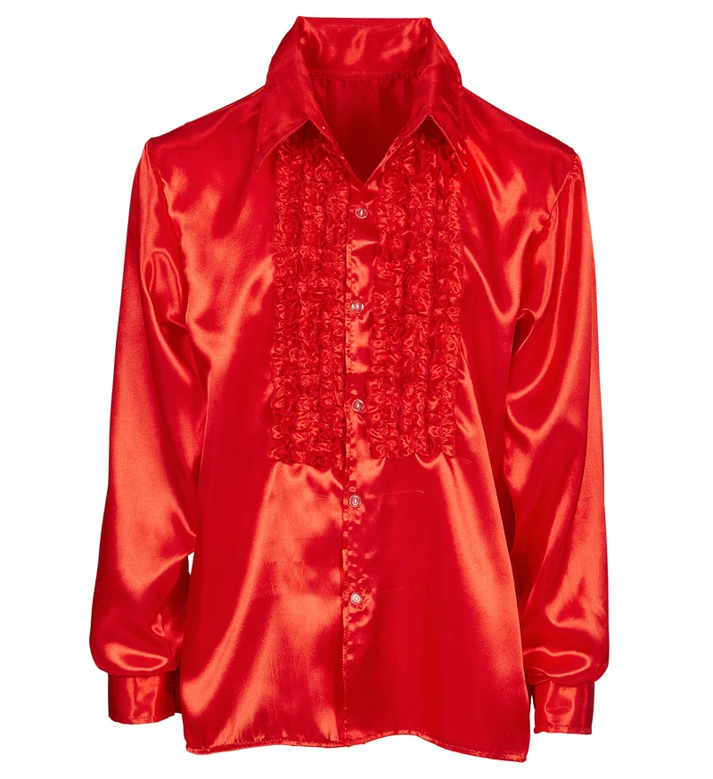 Ruche blouse satijn rood