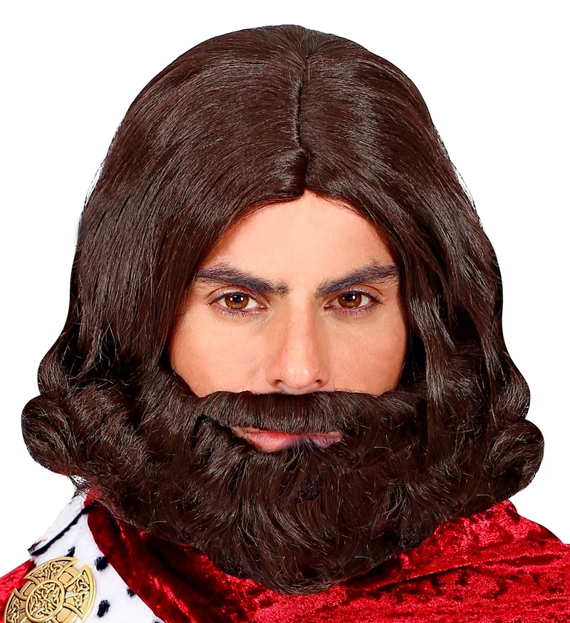 Koning pruik met baard