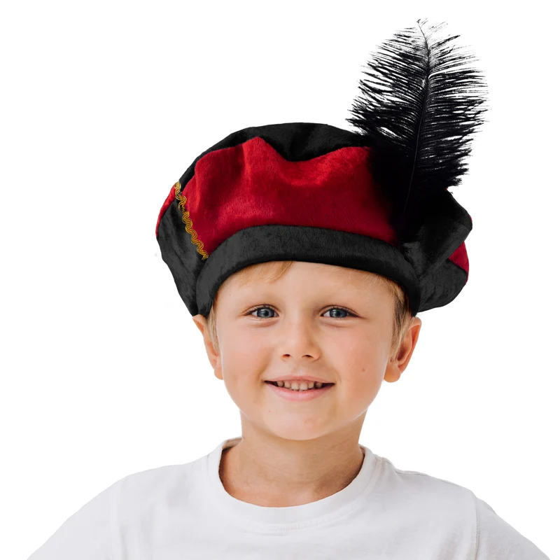 Baret piet kind rood/zwart
