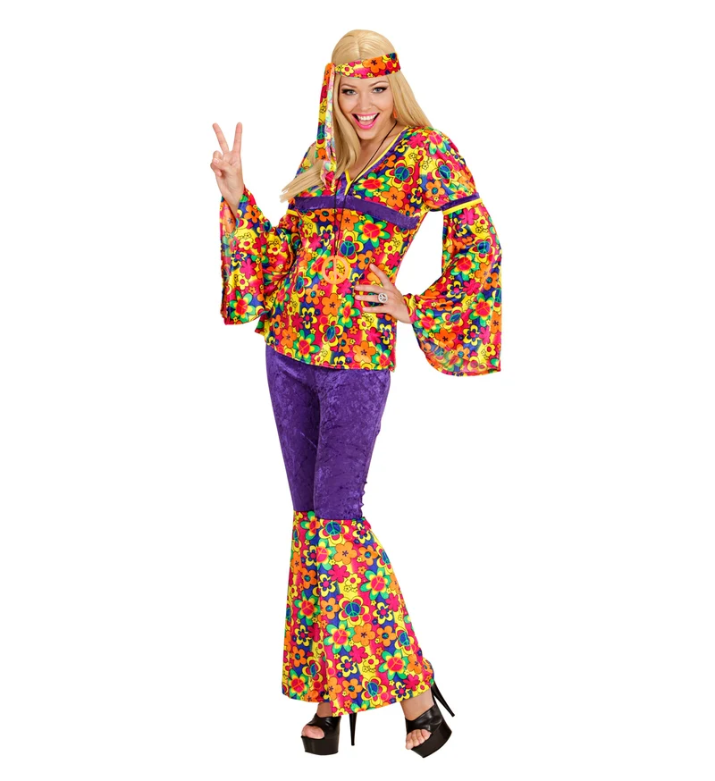 Hippie pak bloemen motief dames