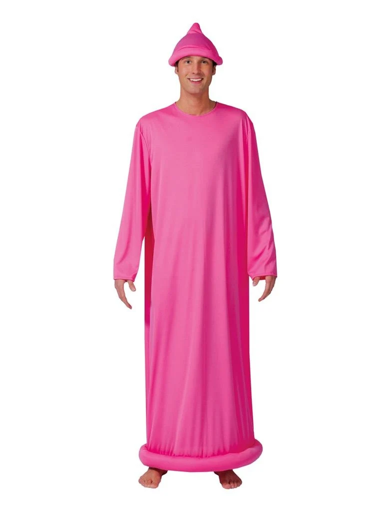 Condoom kostuum roze vrijgezellenfeest
