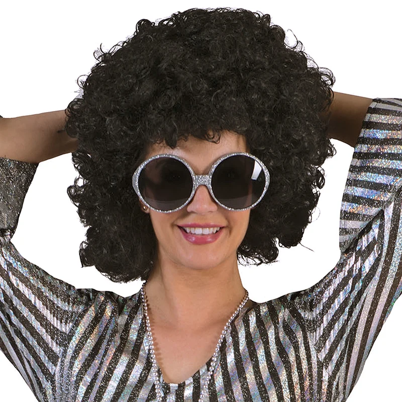 Afro pruik zwart krullen