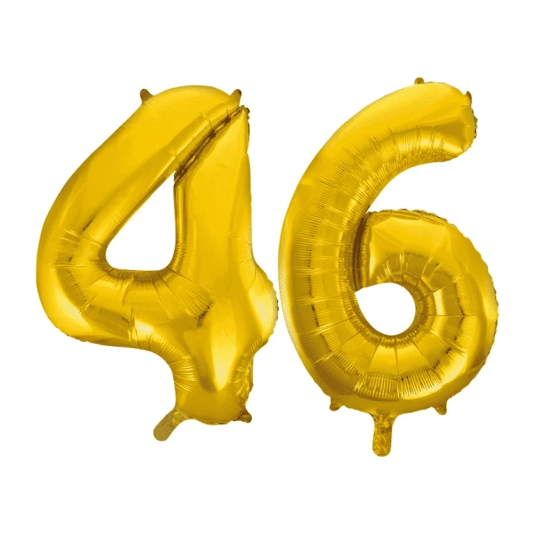Folieballon 46 jaar Goud 41cm