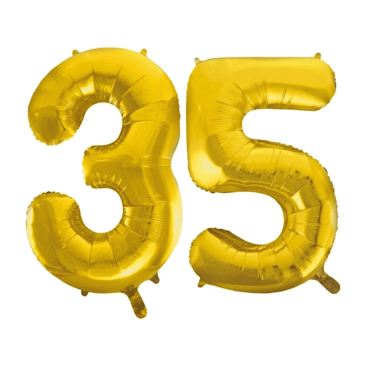 Folieballon 35 jaar Goud 41cm