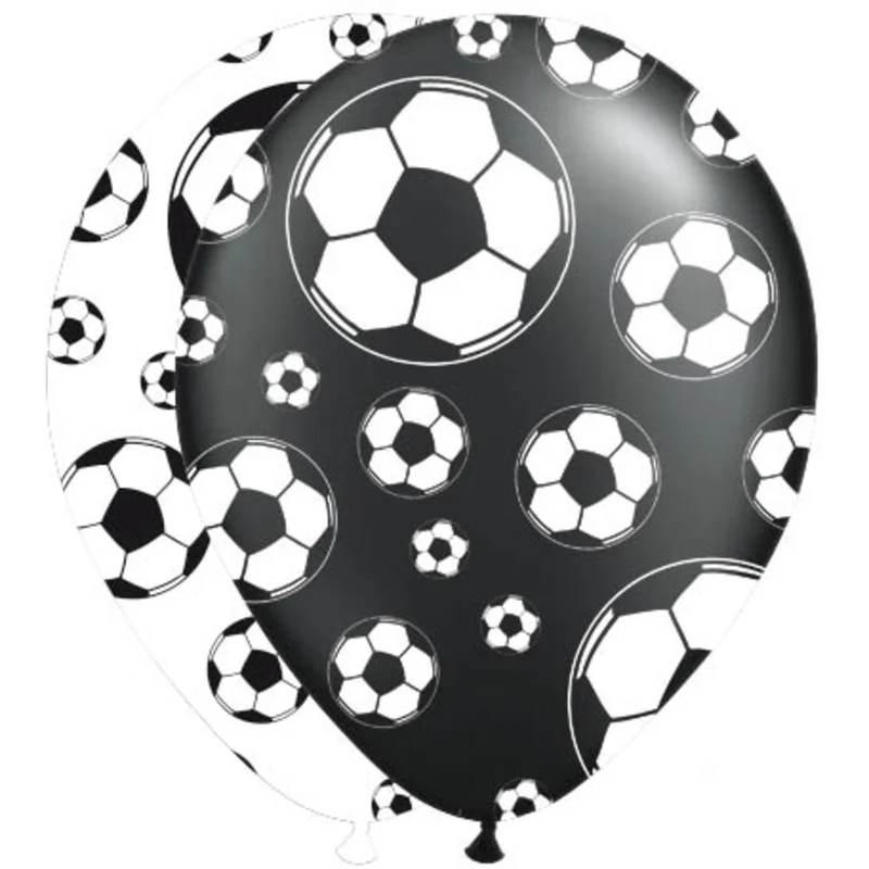 Ballonnen Voetbal Zwart en Wit (8st)