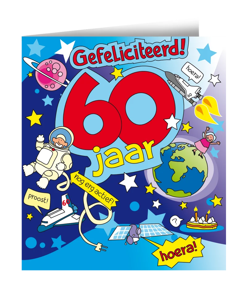 Wenskaart 'Gefeliciteerd 60 jaar'